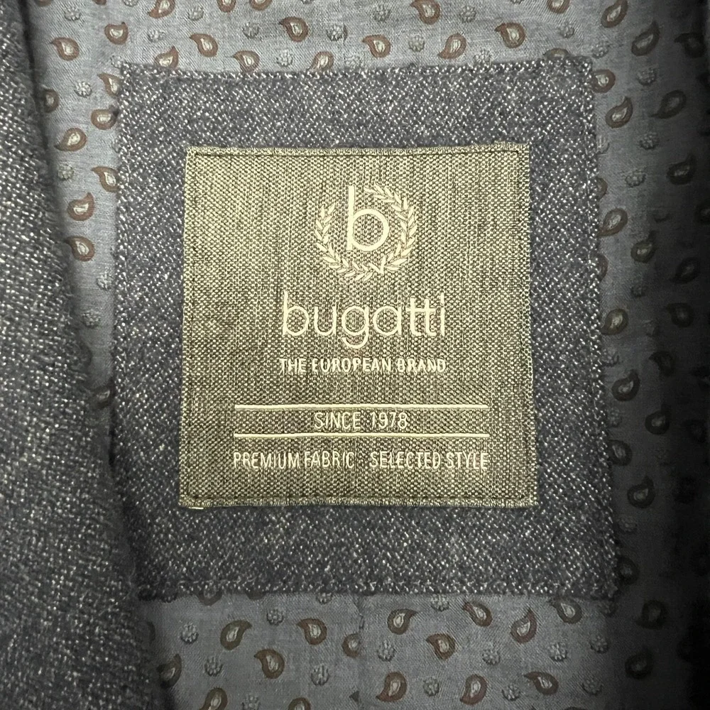 Bugatti Blazer Mens 50R Blue Excellent‎ Two Button Textured European Sport Coat
